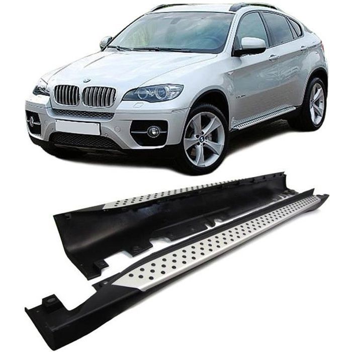 Dessous de Porte en Aluminium Auto Marchepieds latéraux pour BMW X6 E71 2008