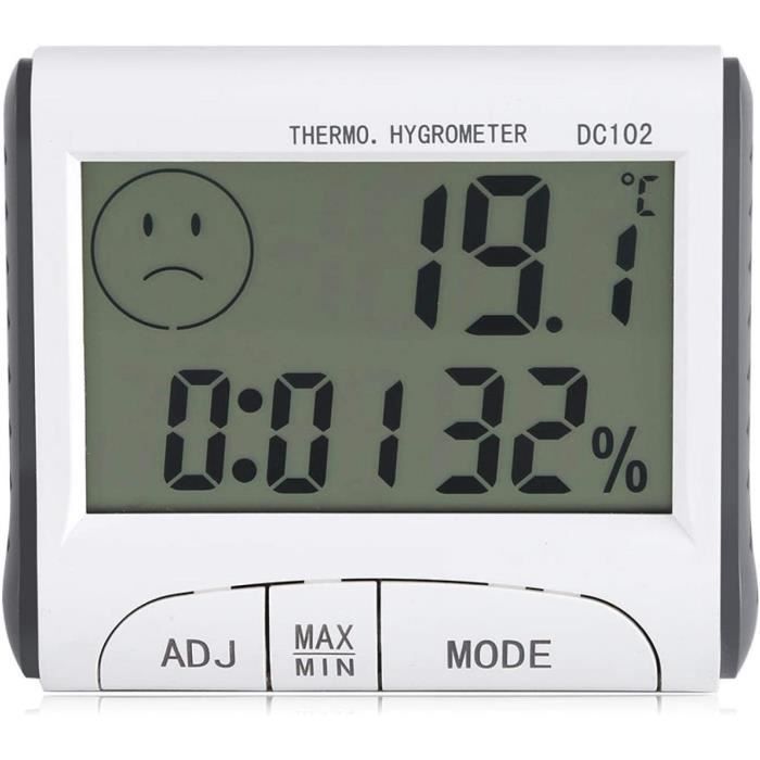 Thermomètre Hygromètre Numérique LCD - Mesure Température Et Humidité Intérieure, Affichage Celsius/Fahrenheit, Compact 15 Cm
