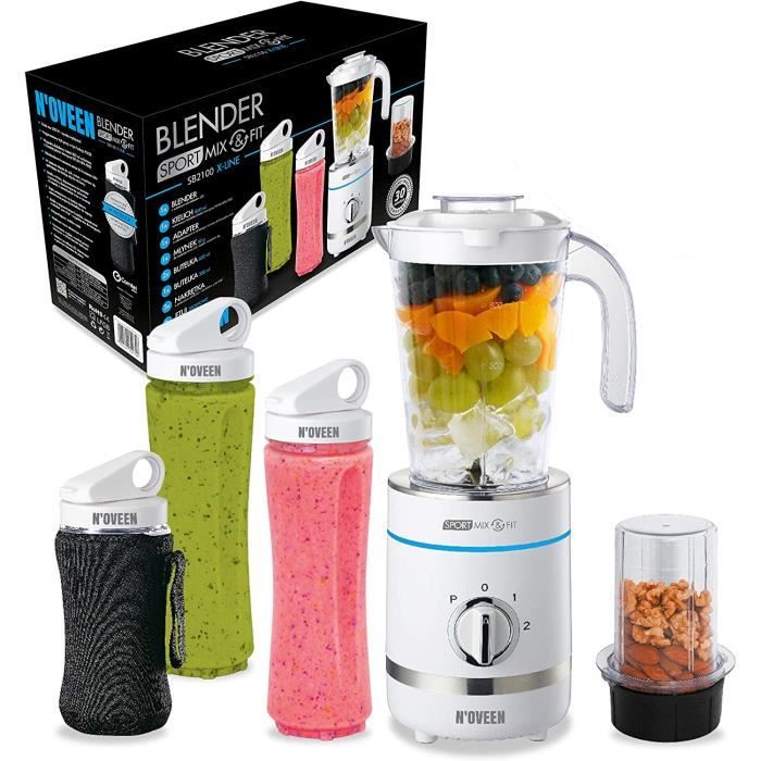 AJWFitness Mixer Smoothie Maker Standmixer 500 Watt Multifunktions