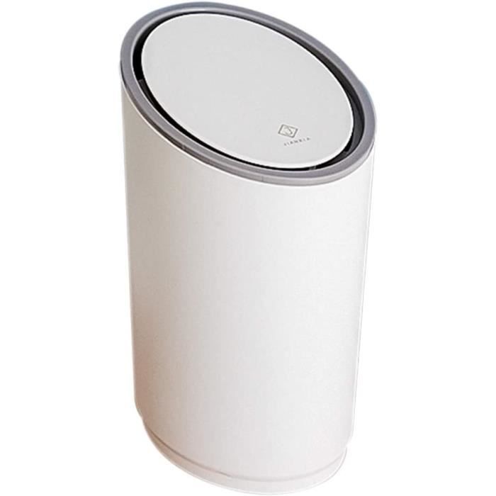 Mini Poubelle De Table Avec Couvercle - Petit Format, Plastique, Pour Bureau, Coiffeuse, Chambre (Blanc) - 3