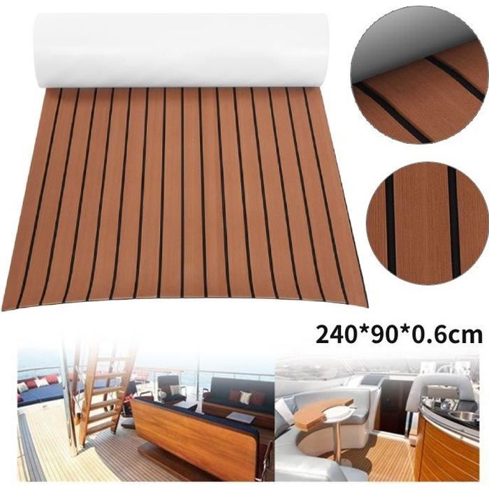 S-tubit Teck Decking Sheet pour Bateau Feuille de Decking de Bateau en Teck synth/étique Preuve de leau de Mousse dEVA Brun//Gris avec Les Lignes Noires Impart