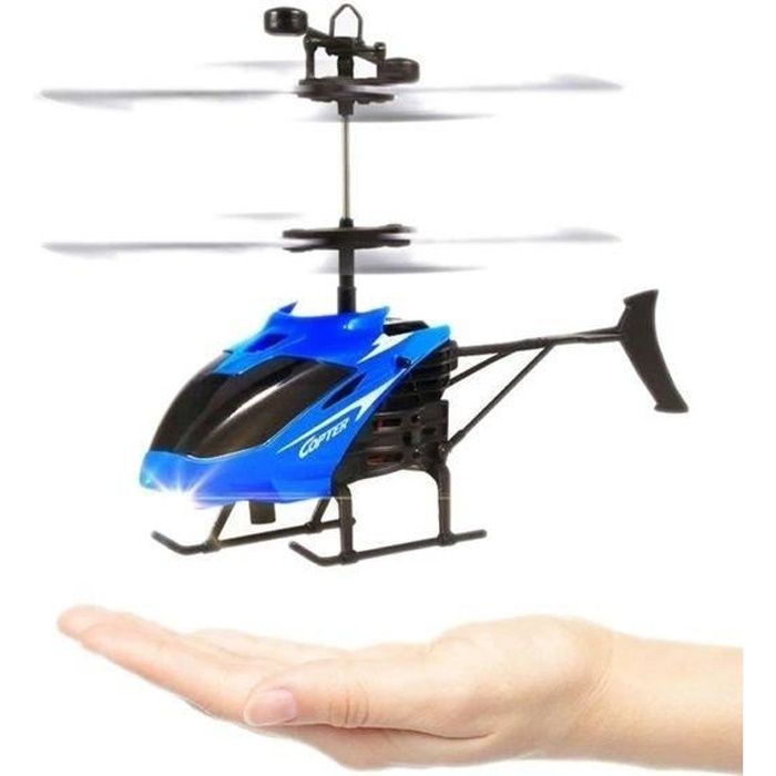 Drone GENERIQUE Drone Hélicoptère à induction infrarouge interactif à boule  volante contrôlée à la main - Bleu