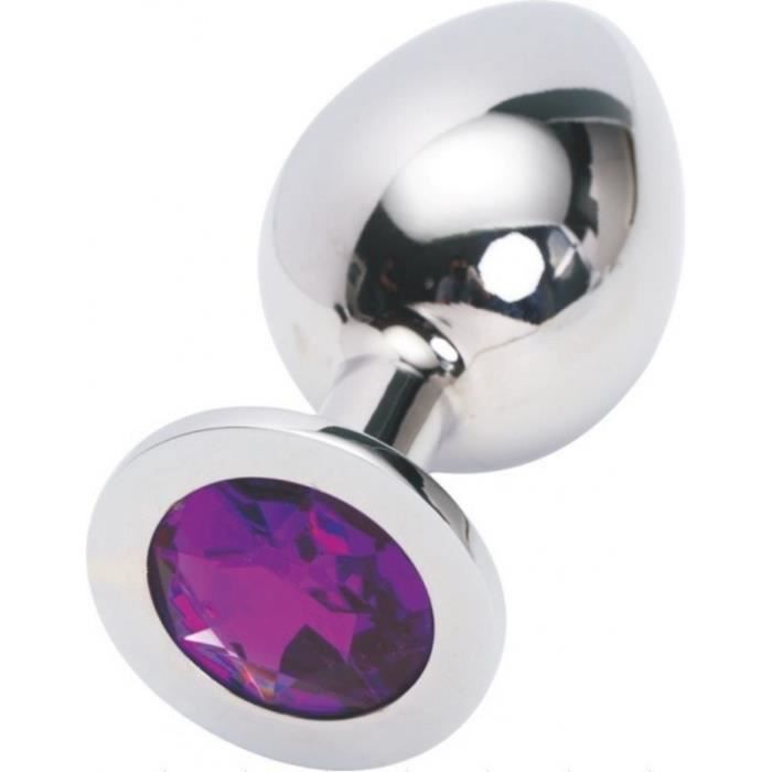 Plug Anal - Rosebud - Taille XXL - Inox Chirurgical - Violet - 10 Cm  Longueur