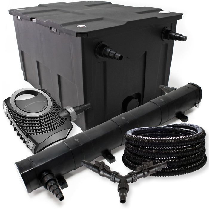 SunSun Kit complet: CBF-550 Filtre de bassin jusquà 60000 L Biologique CTF-8000 pompe de filtration 8000l/h 70W CUV-272 lampe uv
