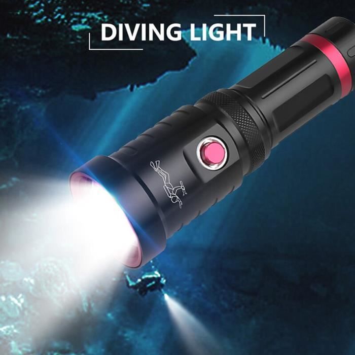 LED de plongée professionnelle de torches, lampe de poche de