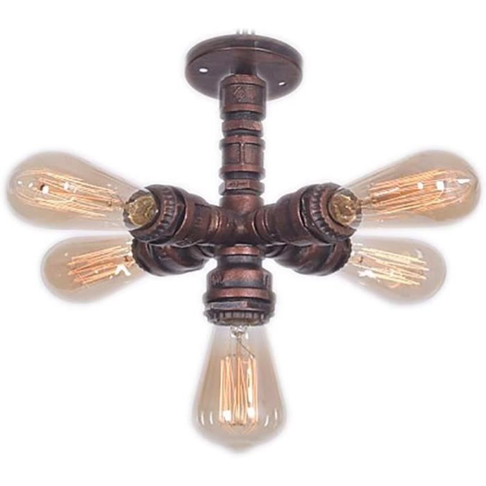 Industriel Vintage Plafonnier Pendentif Lumières Métal Tuyau