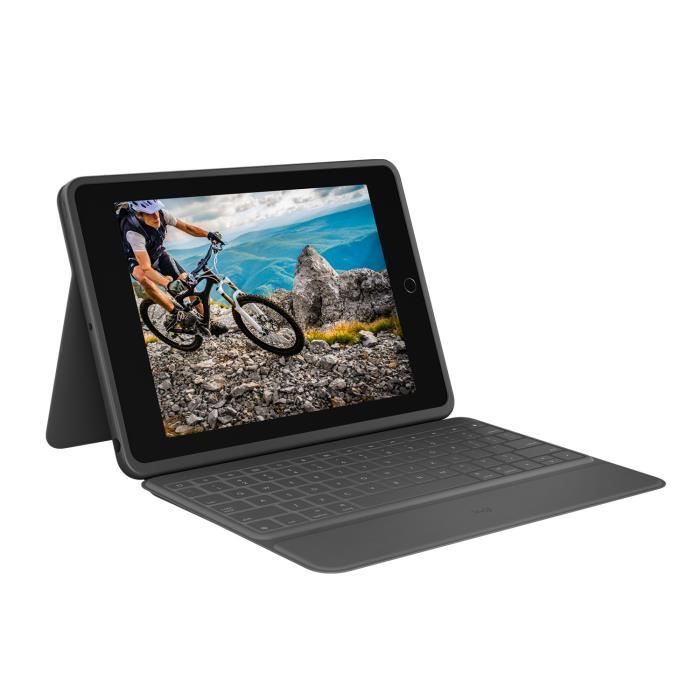 LOGITECH - Clavier et étui - Rugged Folio pour Apple 10.2-inch iPad 7ème génération 7e 8e et 9e générations - Noir