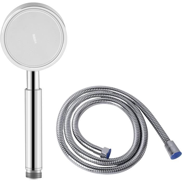 GRAND POMMEAU DE DOUCHE DE 15 cm AVEC TUBE DE 37 cm
