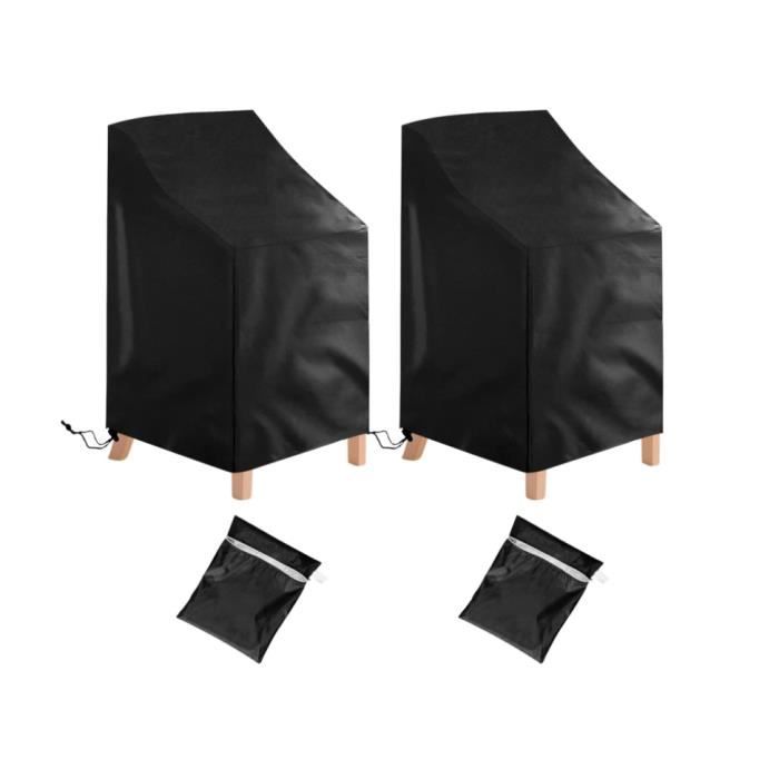 Housse de Chaise Extérieur - Marque - Modèle - Tissu Oxford Anti-UV - Noir