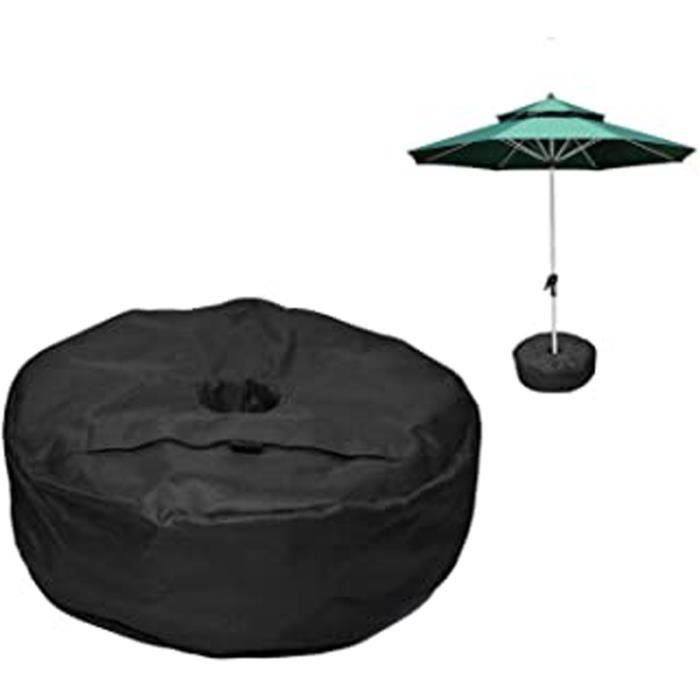 Sac De Poids Pour Parasol BaseMate 45,7cm - Remplissage Sable 40kg - Anti-Vent - Extérieur Jardin Patio - Noir