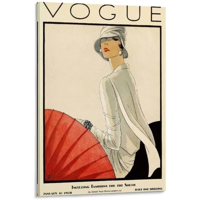 Affiche décorative vintage Vogue sur toile pour salon, chambre à