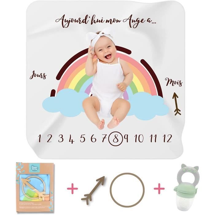 Couverture Etape Bebe Mensuelle En Francais Tetine Fruit En Bambou Et Coton Tapis Mois Bebe Photo Evolution Fille Garc 164 Cdiscount Puericulture Eveil Bebe