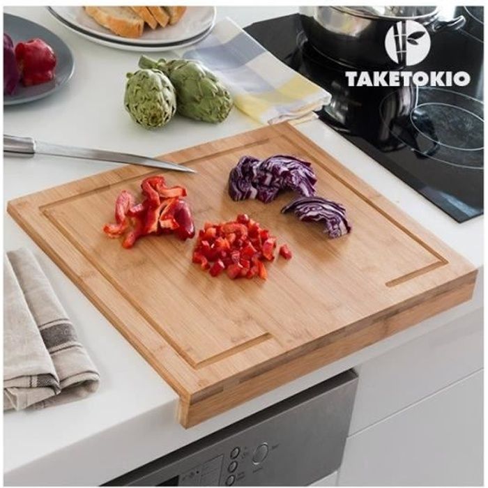 planche a decouper en bambou pour plan de travail taketokio cdiscount maison