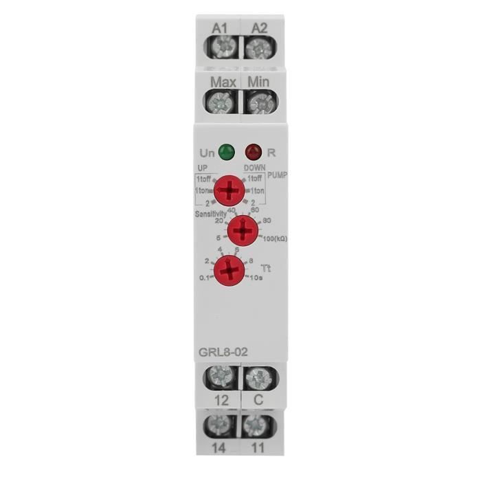 Wasserstandsregler GRL8-02 10A – 24–240V AC/DC, Füllstandrelais Mit Einstellbarer Empfindlichkeit & Verzögerung, Für Tanks & Brunnen