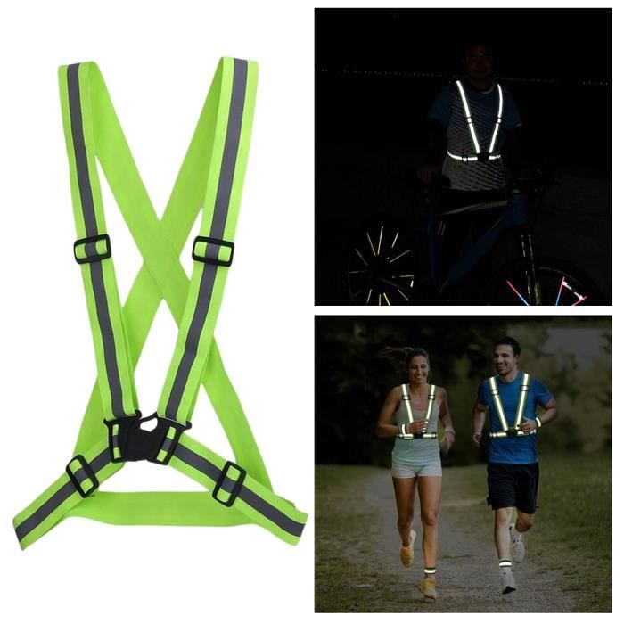 Lot De 2 Ceintures Réfléchissantes Haute Visibilité - Élastiques Et Réglables Pour Course, Vélo Et Sécurité Nocturne