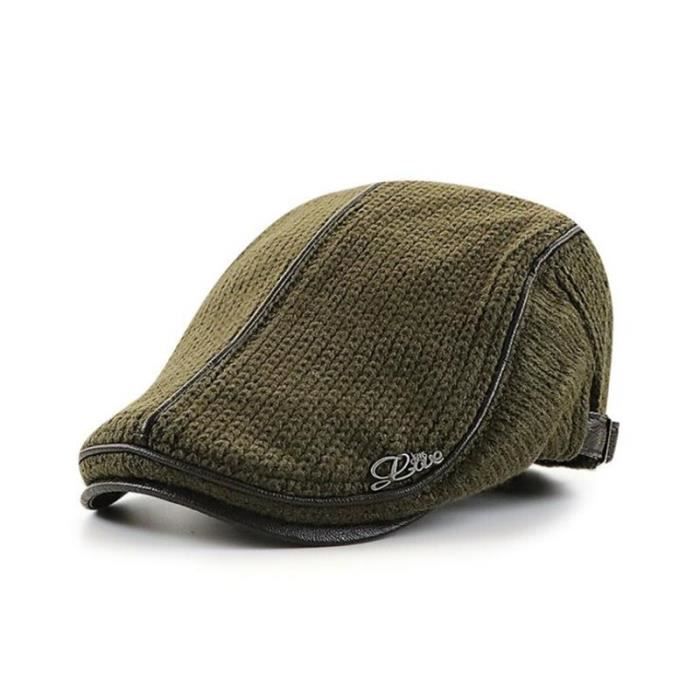Bonnet à Visière Femme XINCHI - Laine Tricotée - Doublure Polaire - Béret Style - Taille Unique