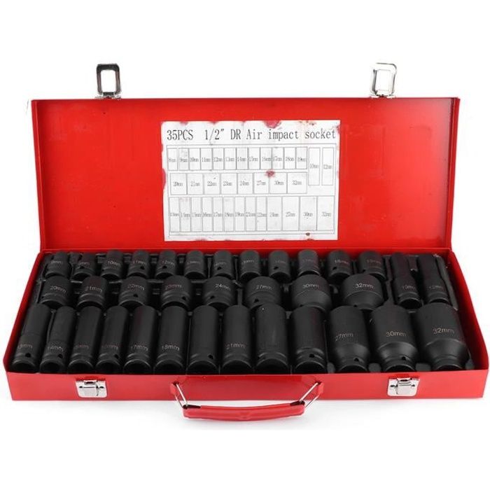 Atelier,8-32 MM pour Garage MultiWare 35pcs Douilles /à Choc 1//2,Lot de Douilles /à Choc m/étriques