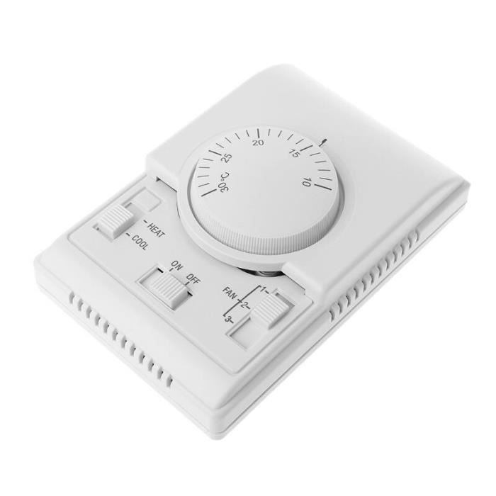 AC 220 V mécanique Thermostat Interrupteur De Contrôle Climatiseur Ventilateur Bobine Contrôleur 