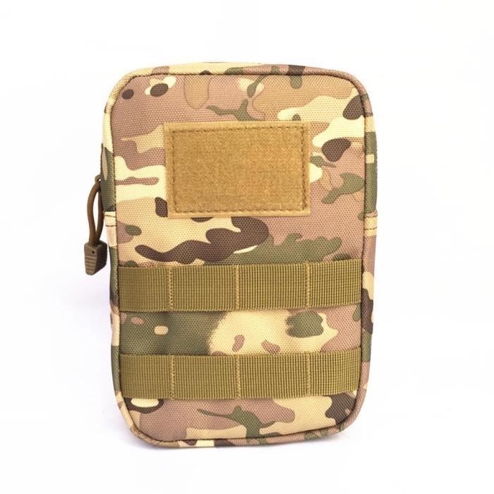 Sac Ceinture Tactique QIYUANT – Oxford 800D, EDC, Molle, Rouge, 12x5x16 Cm
