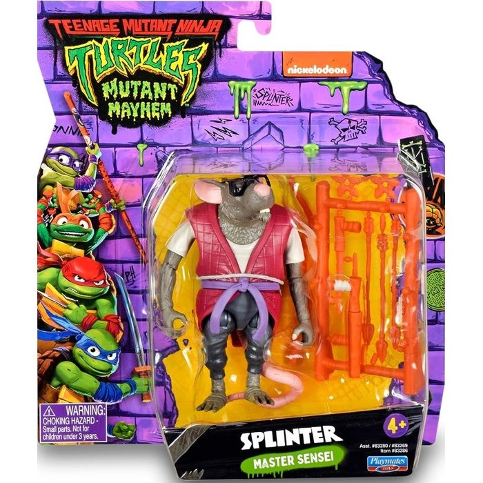 Coffret Tortues Ninja Rat Splinter Accessoires Figurine 12 Cm Turtle Set Personnage Tmnt 1 Carte