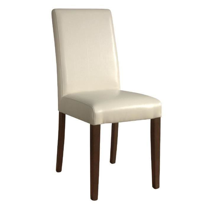 Chaises en simili cuir crème Bolero - Lot de 2 - Contemporain - Bois massif - Faux cuir Chaises en simili cuir crème Bolero - Lot de 2 - Contemporain - Bois massif - Faux cuir