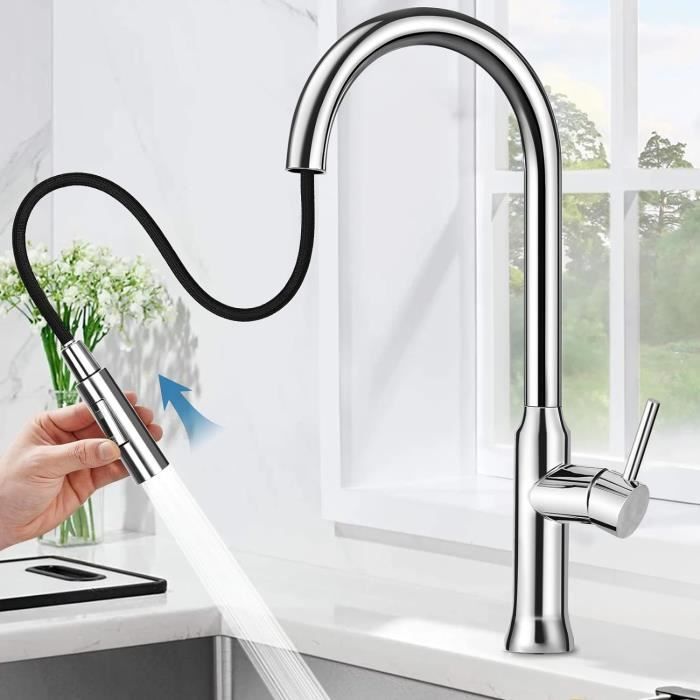 Robinets de cuisine, robinet de cuisine avec pulvérisateur extractible
