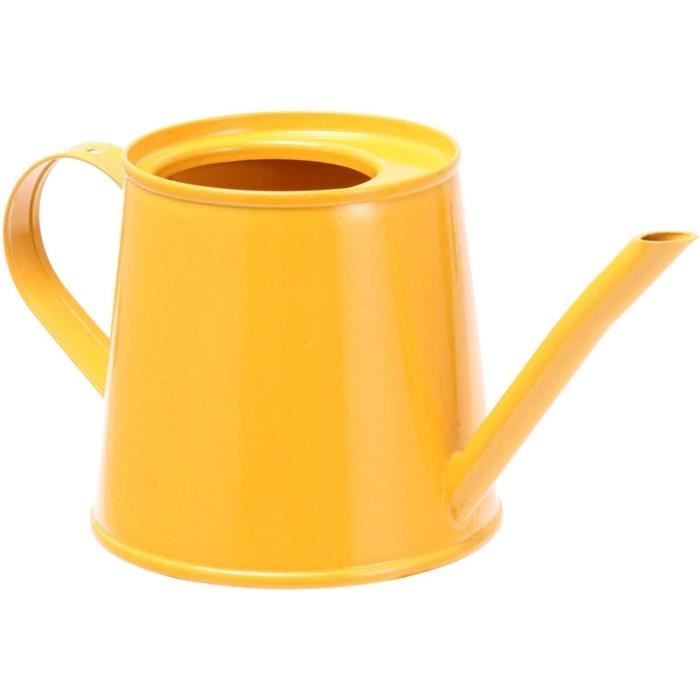 Arrosoir En Métal Galvanisé 1 Litre - Décoration Maison Et Jardin - Couleur Jaune