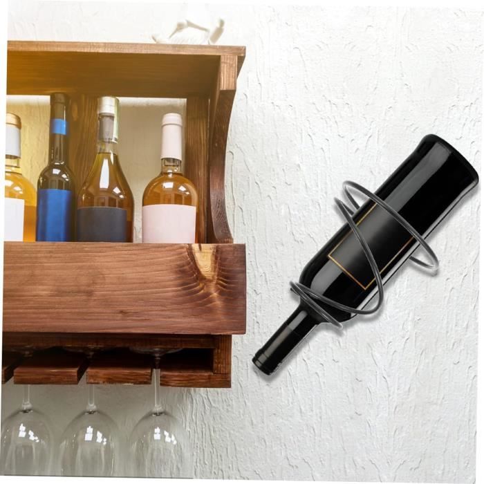 Porte-vin mural rond moderne avec porte-verre à Nanogold-Homary