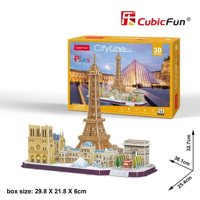 Puzzle 3D - CUBICFUN - Ville de Paris - 114 pièces - Architecture et monument