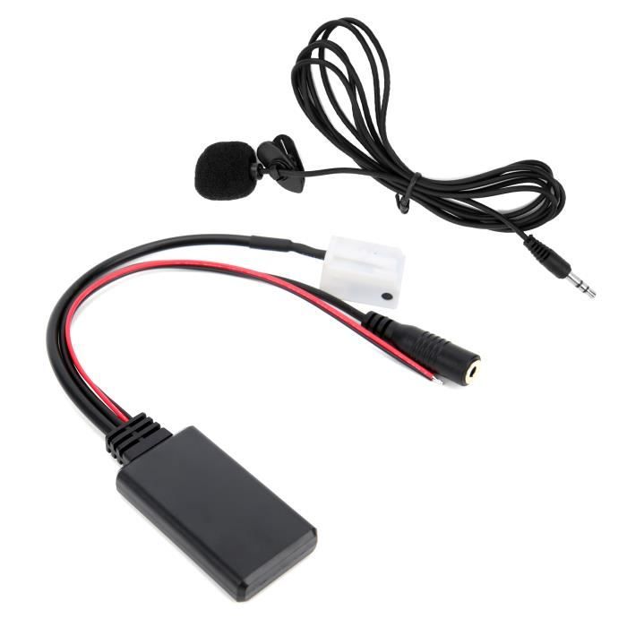 Dilwe Adaptateur AUX Câble audio de voiture DC 12V AUX Bluetooth 5.0