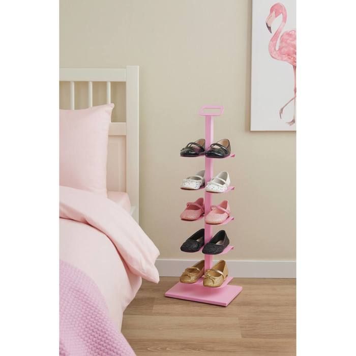Étagère à chaussures étroite TIDY range-chaussures métallique vertical pour 5 paires DON HIERRO. Rose Étagère à chaussures étroite TIDY range-chaussures métallique vertical pour 5 paires DON HIERRO. Rose