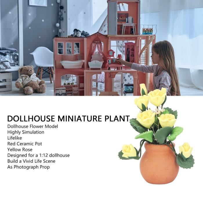 Plante Miniature 1/12 Échelle - Plante Suspendue Verte Claire Pour Maison De Poupée Et Décoration