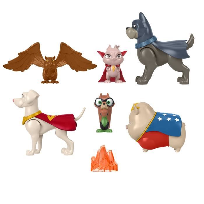 Figurines Fisher-Price DC League of Super-Pets HGL00 - Multicolore - Set de 6 pièces