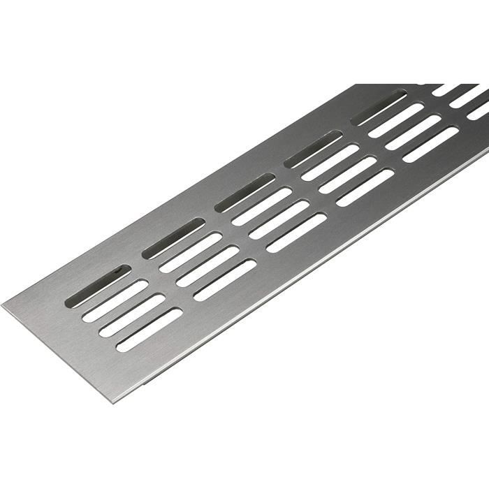 Grille d'aération de porte en acier inoxydable et aluminium | Grille d'aération carrée | 600 x 60 mm