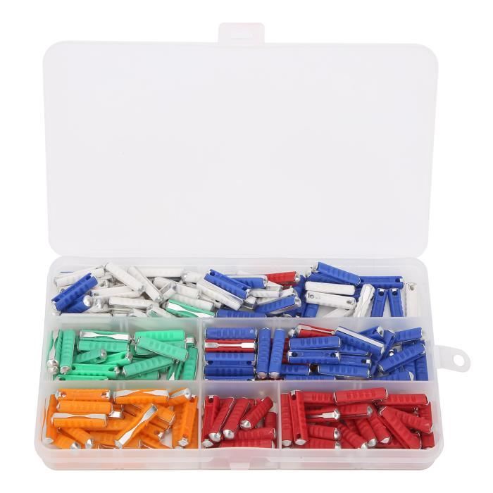 Lot De 200 Fusibles Voiture MumdoYAL - Type Torpille 5A à 25A - Boîte De Rangement - Compatible Véhicules Européens