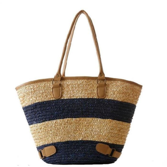 Sac shopping en best sale paille