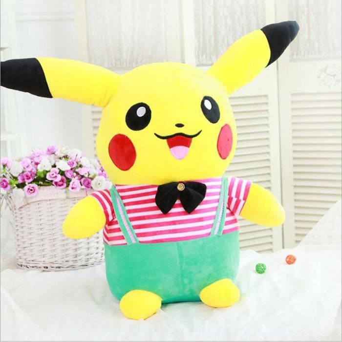 Mengma Pokemon Pikachu Avec Vetement Peluche Doudou Anime Jouet Cadeau De Noel Grand Enfant Bebe Creatif Vert 70cm Cdiscount Jeux Jouets