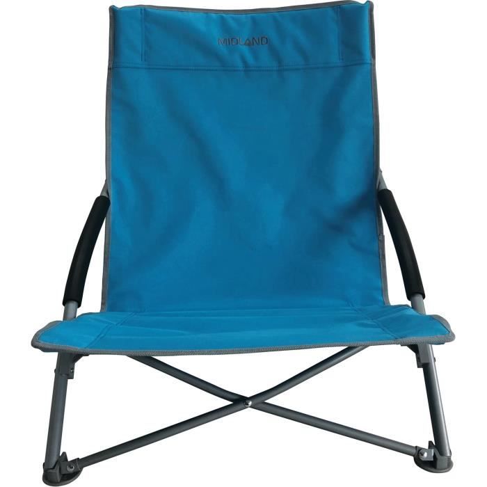 chaise de camping midland modele plage - bleu