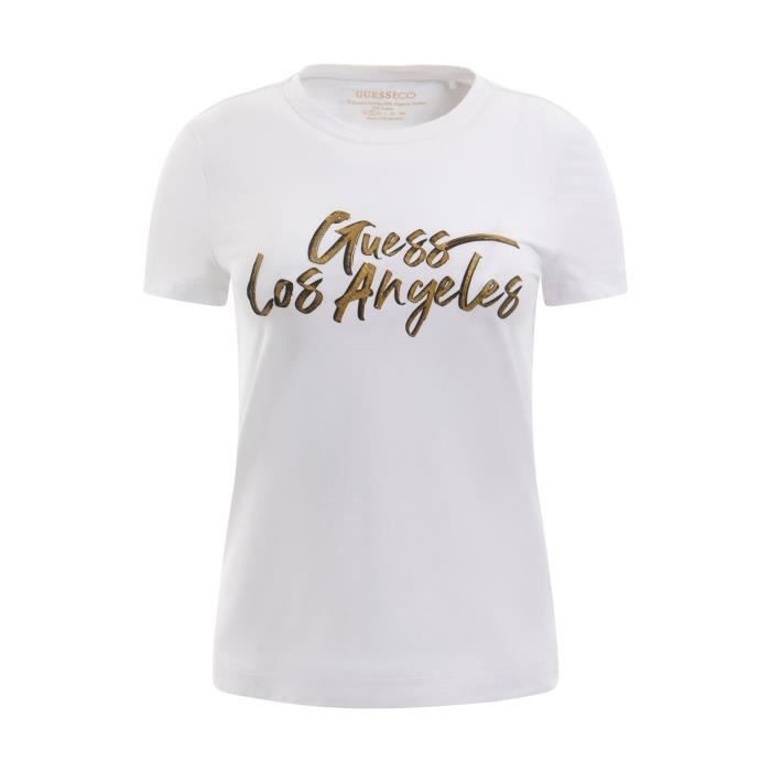 T-shirt femme Guess Gold LA - pure white - S