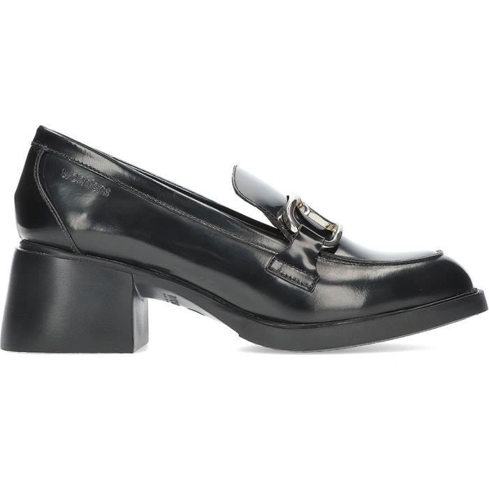 Mocassins Femme Wonders G6140 Cuir Noir Noir Cdiscount Chaussures