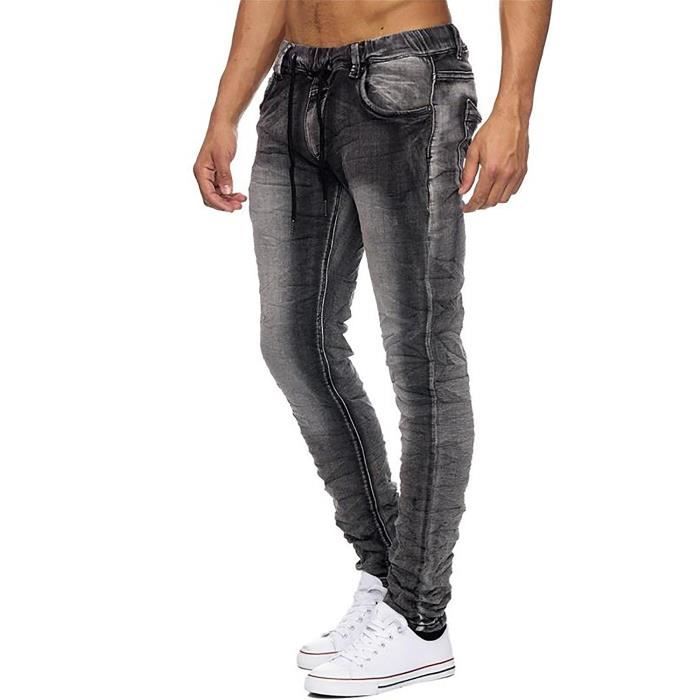 Pantalon de jogging pour hommes Jogging Denim coupe slim à l'allure de jeans 