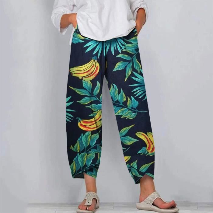 Femmes Tie-Dye Impression Taille Élastique Soft Lounge Pockets Pant Pantalon De Pyjama