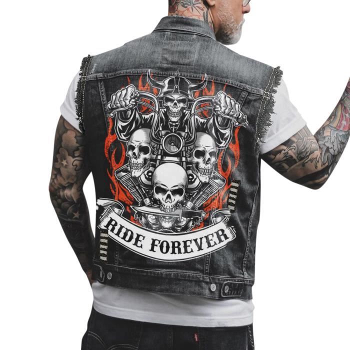 Veste moto sales sans manche homme