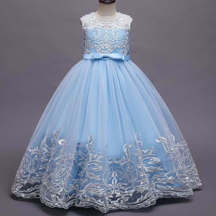 Robe de Ceremonie Princesse Fille Elegant Dentelle Sans Manche Bleu clair Fermeture eclair Bleu clair Cdiscount Pret a Porter