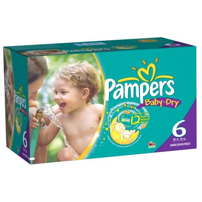 209 x couches bébé Pampers Taille 6 baby dry Cdiscount Puériculture