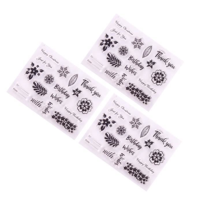 Tampons Transparents 8x16 Cm Mots Français Anniversaire - Lot Pour Scrapbooking, Cartes, Albums Photo Et DIY