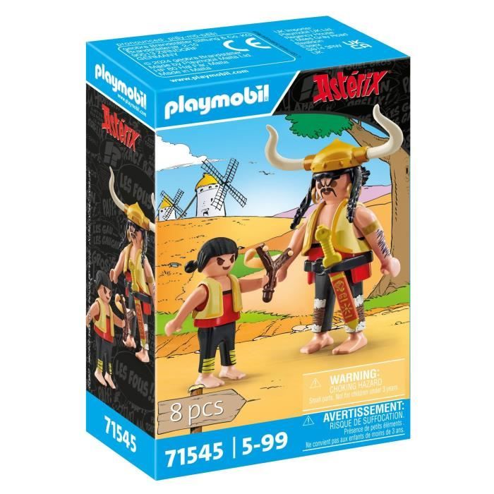 Figurines Astérix - PLAYMOBIL - Soupalognon y Crouton et Pepe - Lot de 2 personnages - 8 pièces - Dès 4 ans