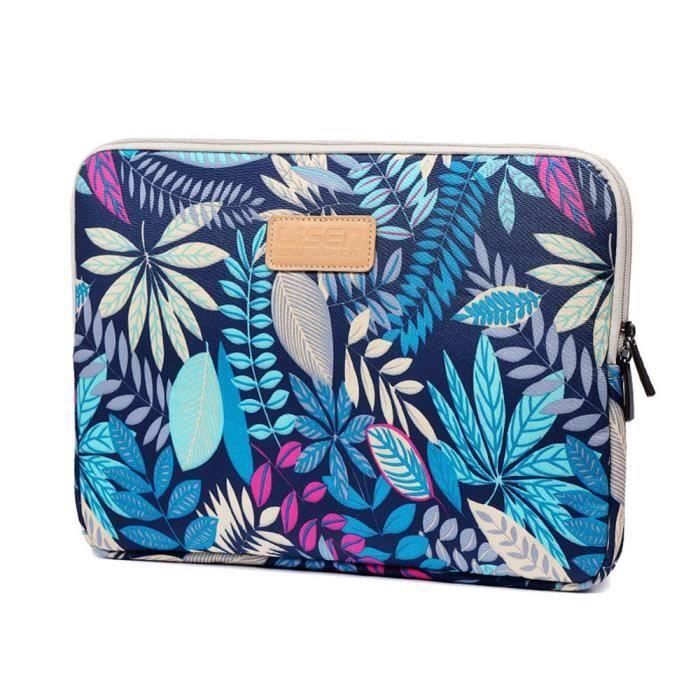 Reveler 7House Housse pour ordinateur portable en toile Sacoche de protection PC antichoc 13 pouces Motif Feuille Bleu Cdiscount Informatique