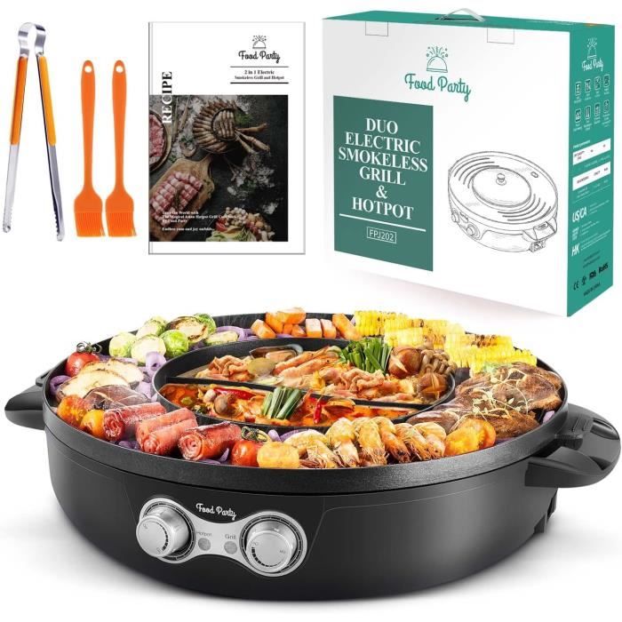 Appareil Fondue Chinoise Hot Pot Electrique Et Barbecue Coréen