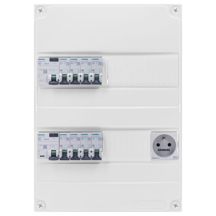 Siemens - tableau &eacute;lectrique pr&eacute;-&eacute;quip&eacute; 2 rang&eacute;es
